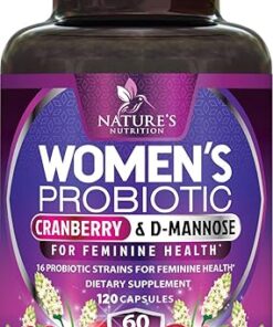 Probiotics for Women 60 Billion CFU & 16 Probiotic Strains with Prebiotics for Digestive Health, Womens Probiotic for Vaginal pH, Urinary & Immune Support with Cranberry, Gluten...