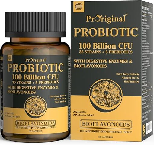 Probiotics with Prebiotics for Men and Women - 35 Strains Organic Probiotic 100 Billion CFU for Gut & Digestive Health, Vegan Acidophilus Probiotic Supplement, Non-GMO Raw...