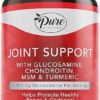 Pure By Nature Joint Support, Glucosamine with Chondroitin Turmeric MSM Boswellia Supplement, 180 Capsules