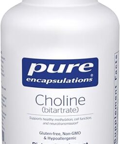 Pure Encapsulations Choline (Bitartrate) - 275 mg Choline (Bitartrate) - Supports Methylation, Brain Health & Cell Function* - Highly Bioavailable - Vegan & Non-GMO - 100 Capsules