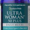 Puritan's Pride Ultra Woman 50 Plus Multivitamin Caplets with Zinc, 120 Count, White