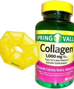 QUANTUM LEAP Weekly Pill Organizer, Includes a Spring Valley Collagen 1,000 mg, 90 Tablets.