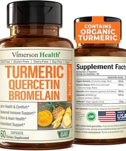 Quercetin with Bromelain & Turmeric Curcumin - Bromelain Supplement with Black Pepper. Immune & Joint Support Supplement - BioPerine & 700mg Organic Tumeric for Inflammation...