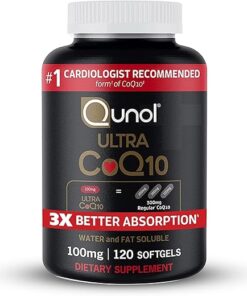 Qunol CoQ10 100mg Softgels, Ultra CoQ10 100mg, 3x Better Absorption, Antioxidant for Heart Health & Energy Production, Coenzyme Q10 Vitamins and Supplements, 4 Month Supply, 120...