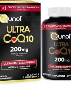 Qunol CoQ10 200mg Softgels, Ultra CoQ10 - Ultra High Absorption Coenzyme Q10 Supplements - Antioxidant Supplement for Vascular and Heart Health & Energy Production - 2 Month...