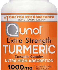 Qunol Turmeric Curcumin Supplement, Turmeric 1000mg With Ultra High Absorption, Joint Support Supplement, Extra Strength Turmeric Capsules, 2 Month Supply, 120 Count (Pack of 1)