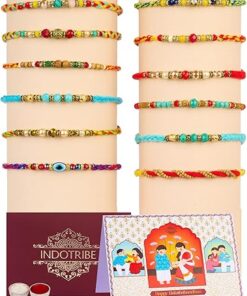 Rakhi for Brother - Rakhi for Brother and Bhabhi | Lumba Rakhi For Brother with Gift Set | Rakhi with Roli Chawal, Card | Brother Bhaiya Bhabhi Rakhi | Raksha Bandhan Rakhi