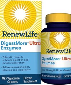 Renew Life Adult DigestMore Ultra Enzymes - Ultra-Strength Plant-Based Digestive Enzyme Formula for Men & Women - 90 Vegetarian Capsules