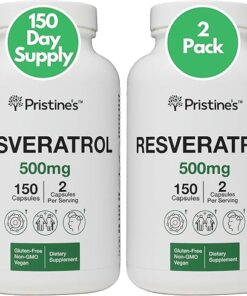 Resveratrol 500 MG (2 Pack) Anti Aging Antioxidant & Health Supplement - 150 Day Supply - Heart Health Cognitive Antioxidant Nutritional Resveratrol Supplement - Anti Aging Pills