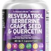 Resveratrol 6000mg Berberine 3000mg Grape Seed Extract 3000mg Quercetin 4000mg Green Tea Extract - Polyphenol Supplement for Women and Men with N-Acetyl Cysteine, Acai Extract -...