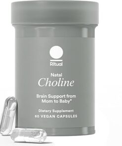 Ritual Natal Choline Supplement, 550mg, Supports Baby’s Cognitive Function When Taken During Pregnancy and Choline Content in Breastmilk*, 30 Day Supply