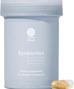 Ritual Synbiotic+ Probiotic, Prebiotic, Postbiotic, 3-in-1 Formula for Gut and Digestive Health, Regularity, Bloat, Immune Support, Vegan Delayed-Released Capsule, Probiotics...