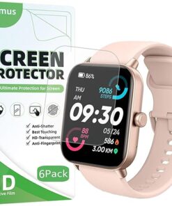 Screen Protector For IDW13 / IDW15 / IDW19 Smart Watch 1.8" (6 PACK) Full Coverage Clear TPU Film Compatible for Woneligo/Fitpolo/MILOUZ SmartWatch