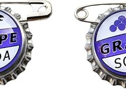 Set of 2 Replica ELLIE BADGE GRAPE SODA BOTTLECAP PIN! "UP" & Sticker Gift Bags Broach Costume Jewelry Badge Pin