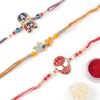 Set of 3 Three Assorted Design Rakhi for Brother Raksha Bandhan Fancy Rakhi for Bhaiya/Bhabhi/Siblings Rakshabandhan Special Rakhi for Girls and Boys