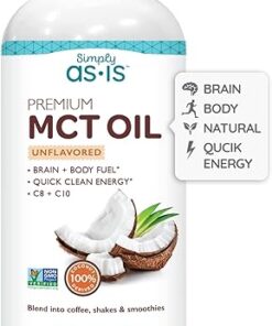 Simply as-is | Premium MCT Oil C8 & C10 | Unflavored | 100% from Non-GMO Coconuts | Perfect for Morning Coffee | Quick Clean Energy | 32 fl oz (63 Servings)