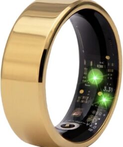 Smart Ring Health Tracker for Men Women - Wearable Smart Fitness Sleep Tracker-No Subscription R16 (Yellow Gold, 8)