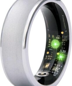 Smart Ring-No App Subscription, Wearable Sleep Tracking, Fitness Tracker Ring R15 (R15, Silver, 10)