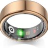 Smart Rings for Men, Fitness Trackers for Women - Sleep Tracking Wearable - Heart Rate - Blood Oxygen - IP68 Waterproof, Compatible with Android & iOS（Rose Gold）