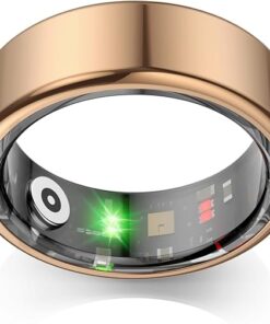 Smart Rings for Men, Fitness Trackers for Women - Sleep Tracking Wearable - Heart Rate - Blood Oxygen - IP68 Waterproof, Compatible with Android & iOS（Rose Gold）