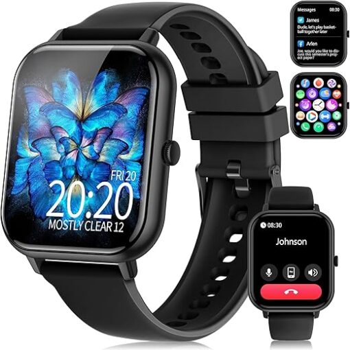 Smart Watch for Men Women(Answer/Make Call),1.83" Fitness Tracker with Blood Pressure Heart Rate Monitor,Sleep Tracker,Pedometer,123 Sport Modes, IP68 Waterproof Smartwatches...