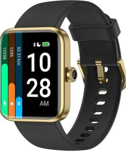 Smart Watch for Women Men, Fitness Tracker Watch with Heart Rate Monitor, Sleep, SpO2 Tracker, 5ATM Waterproof Smartwatch Sports Watch Compatible with Android iOS Phones Step...