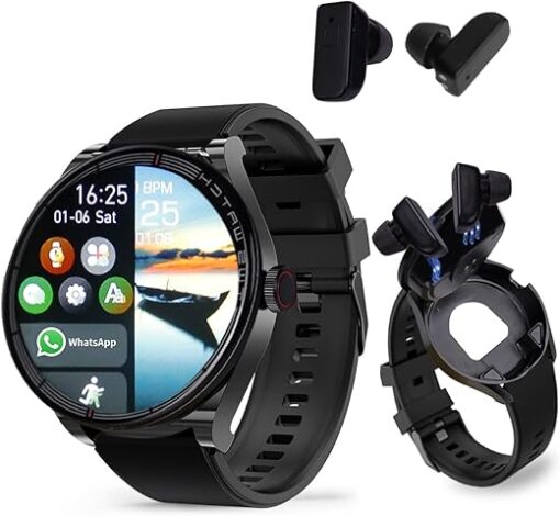 Smart Watch with Earbuds, 2 in 1 Bluetooth Watch & Earphone 1.32" Smart Watch Within Fitness Tracker with Sleep Monitor, Long Time Standby Sports Smart Watch