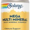 Solaray Mega Multi Mineral, Daily Mineral Complex with Calcium, Iron, Magnesium, Zinc, and More in Highly Absorbable Chelated Forms, Overall Health and Immune Support, 50...