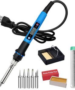 Soldering Iron Kit, 80W 110V Fast Heat up in 10s LCD Digital Adjustable Temperature Soldering Gun Thermostatic Soldering Kit for Electronic