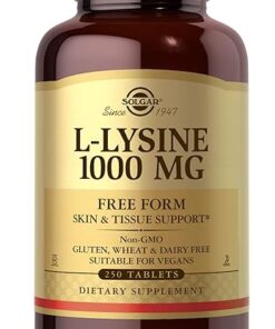 Solgar L-Lysine 1000 mg, 250 Tablets - Enhanced Absorption and Assimilation - Promotes Integrity of Skin and Lips - Collagen Support - Amino Acids - Non-GMO, Vegan, Gluten Free...