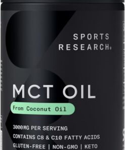 Sports Research Keto MCT Oil Capsules derived from Coconut Oil | Keto Fuel for The Brain & Body | Derived from Non-GMO Coconuts (120 Soft gels)