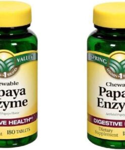 Spring Valley Papaya Enzyme, 180 Chewable Tablets (2 Pack)