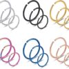 Stainless Steel Hoop Nose Ring Cartilage Ring Set 6 Color Set for Men and Women