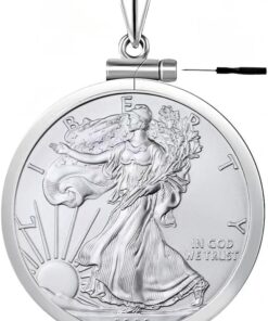 Sterling Silver 1 oz Border Screw Top Coin Border is suitable for 40.6mm diameter 2.98mm thickness, Coins Not Included