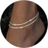 Sterling Silver Ankle Bracelets for Women Sterling Silver Bracelets for Women Anklets for Women Waterproof Adjustable Anklet Bracelets for Women Dainty Silver Bracelet Dainty...