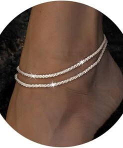 Sterling Silver Ankle Bracelets for Women Sterling Silver Bracelets for Women Anklets for Women Waterproof Adjustable Anklet Bracelets for Women Dainty Silver Bracelet Dainty...