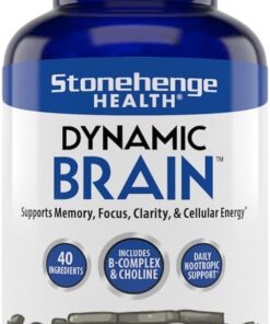 Stonehenge Health Dynamic Brain Supplement – Memory, Focus, & Clarity– Formulated with 40 Unique Nootropic Ingredients: Choline, Phosphatidylserine, Bacopa Monnieri, and...