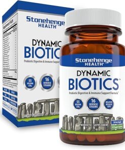 Stonehenge Health Probiotics 55 Billion CFU - 16 Strains, Prebiotic, Synbiotics Dynamic Biotics - Lactobacillus Acidophilus, Delayed Release, Shelf Stable, Non-GMO Gluten Free...