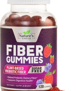 Sugar Free Fiber Gummies for Adults, Daily Prebiotic Fiber Supplement & Digestive Health Support - Supports Regularity & Digestive Health, Nature's Plant Based, Non-GMO, Berry...