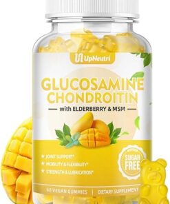 Sugar Free Glucosamine Chondroitin Gummies, Extra Strength 1500mg Glucosamine with Chondroitin MSM & Elderberry & Turmeric, Joint Support Supplement for Men & Women Move Free...