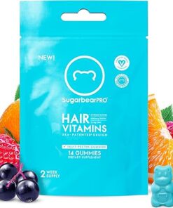 SugarbearPro Hair Vegan Vitamin Gummies for Luscious Hair with Biotin, Vitamin E, B12, Iodine, Folic Acid, Inositol, Coconut Oil - Hair and Nails Supplement for Women & Men (14...