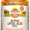 Sundown Alpha Lipoic Acid 600mg, Supports Antioxidant Health, Dietary Supplement, 60 Capsules