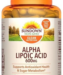 Sundown Alpha Lipoic Acid 600mg, Supports Antioxidant Health, Dietary Supplement, 60 Capsules