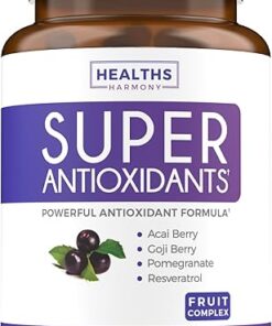 Super Antioxidants Supplement - Powerful Super Food Antioxidant Daily Blend - Acai Berry, Goji, Pomegranate & Trans Resveratrol - Herbal and Fruit Formula For Women and Men -...