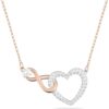 Swarovski Infinity Heart Jewelry Collection, Necklaces and Bracelets, Rose Gold & Rhodium Tone Finish, Clear Crystals