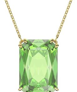 SWAROVSKI Millenia Earring and Necklace Crystal Jewelry Collection, Gold Tone Finish, Green Crystals