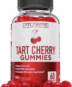 Tart Cherry Gummies with Celery Seed Extract - Advanced Uric Acid Cleanse for Immediate Gout Relief. Powerful Antioxidant with Joint Support - 60 Gummies