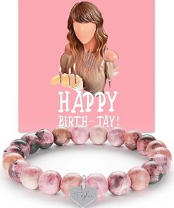 Taylor Bracelets Birthday Gifts for Women Girls Sisters, Taylor Merch Stuff Friendship Bracelet, Swiftie Gifts Jewelry Outfits Birthday Party Decorations, Medium, Pink