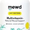 Teen/Kids Daily Multivitamin Gummy with Natural Mood Enhancer,Vegan,Immune System Booster Supplement,Kids Vitamin with Iron,Zinc,Gluten Free-Focus Vitamin for Kids-Brain...