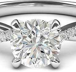 THELANDA Solid 14k White Gold 4-Prong Petite Twisted Vine Simulated 1.0 CT Diamond Engagement Ring Promise Bridal Ring